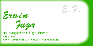 ervin fuga business card
